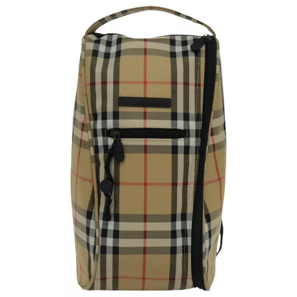 BURBERRY Golf Nova Check Backpack Canvas Beige Auth 95671 - Picture 2 of 16